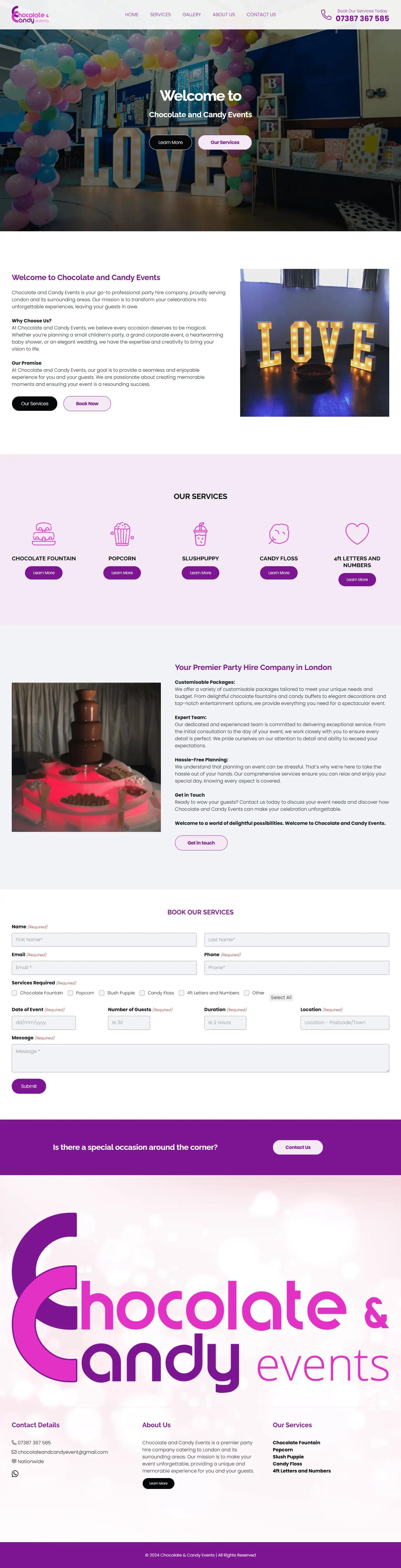 Chocolate & Candy — Shopify Liquid website project
