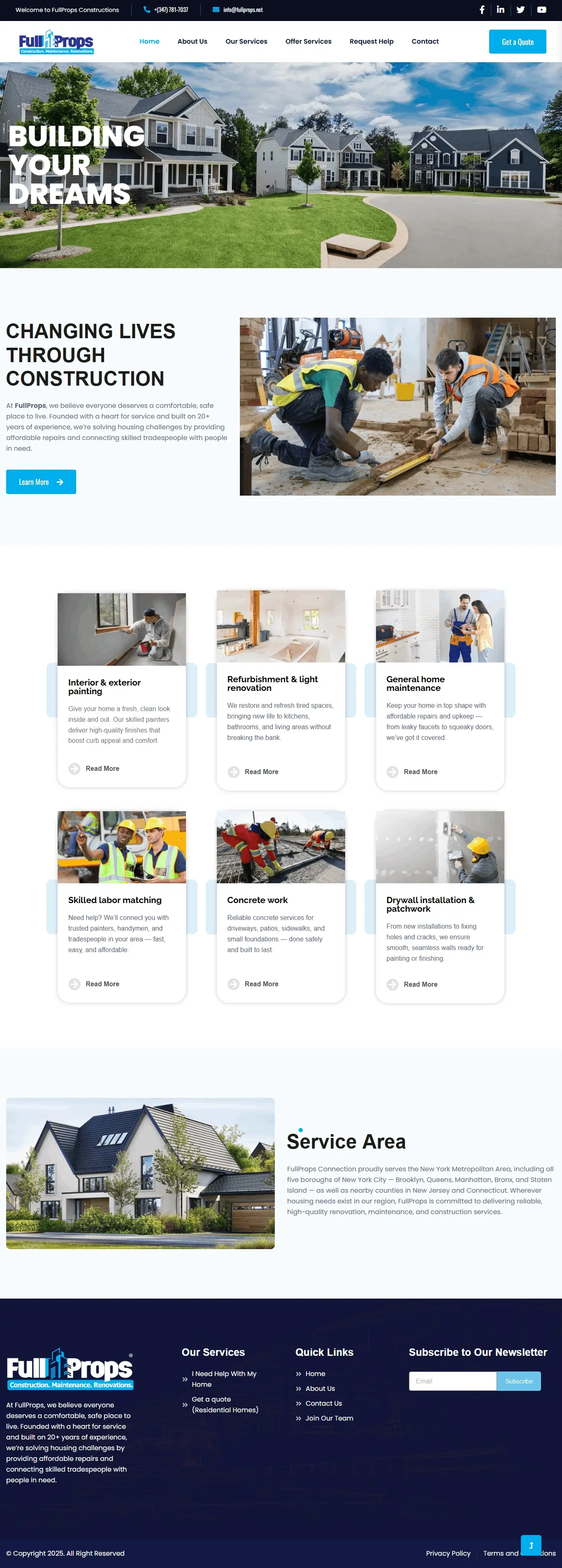 Fullprops — WordPress Elementor website project