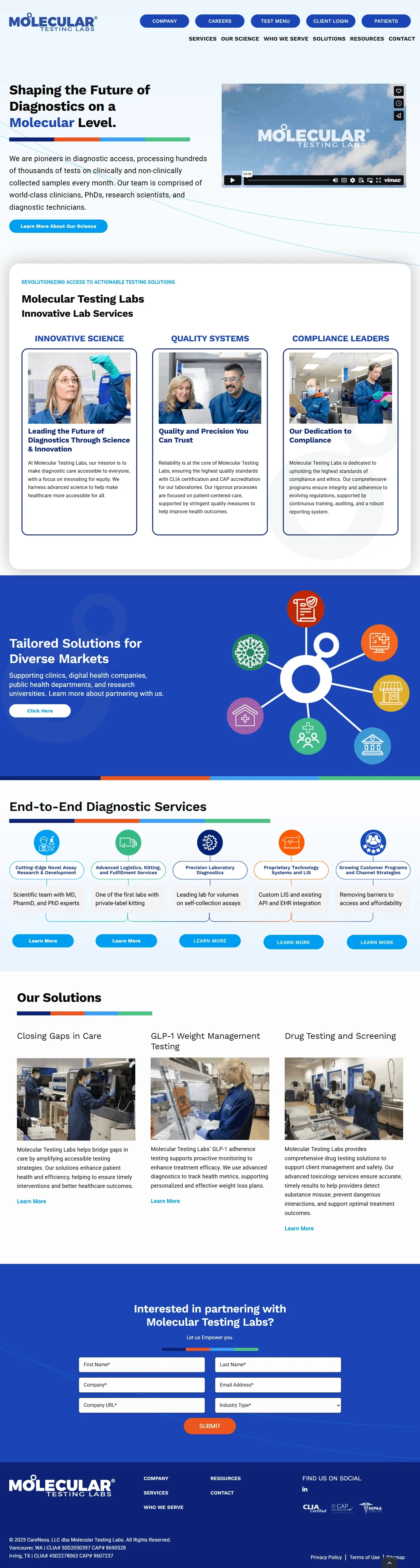 Molecular — WordPress Avada website project