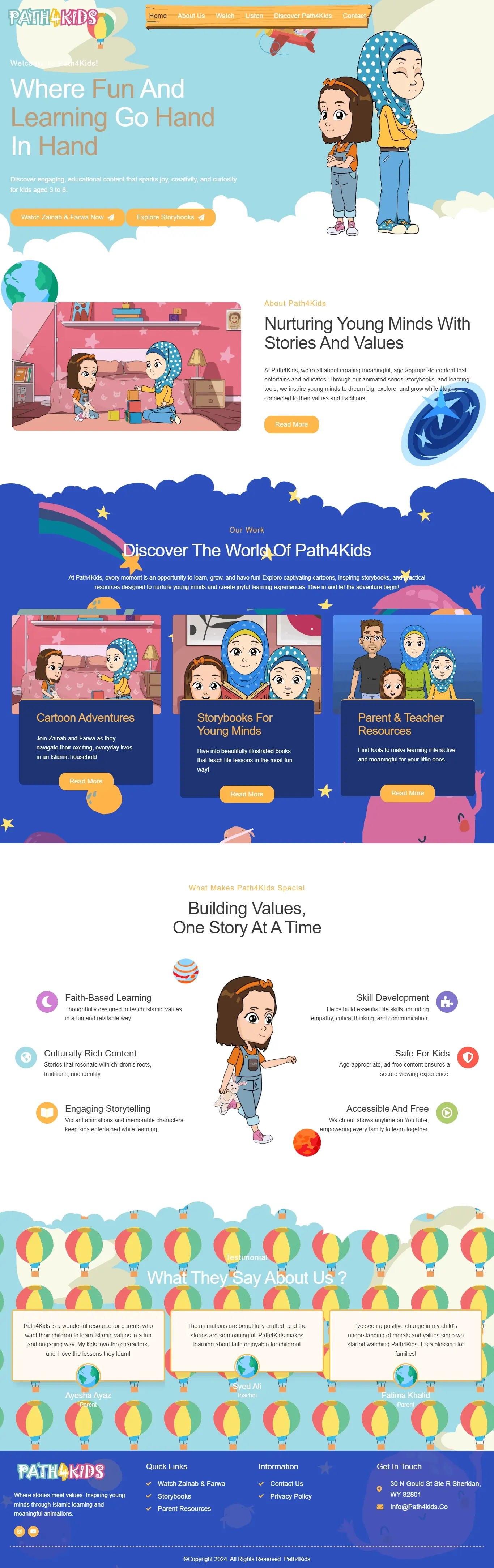 Path for Kids — WordPress Elementor website project