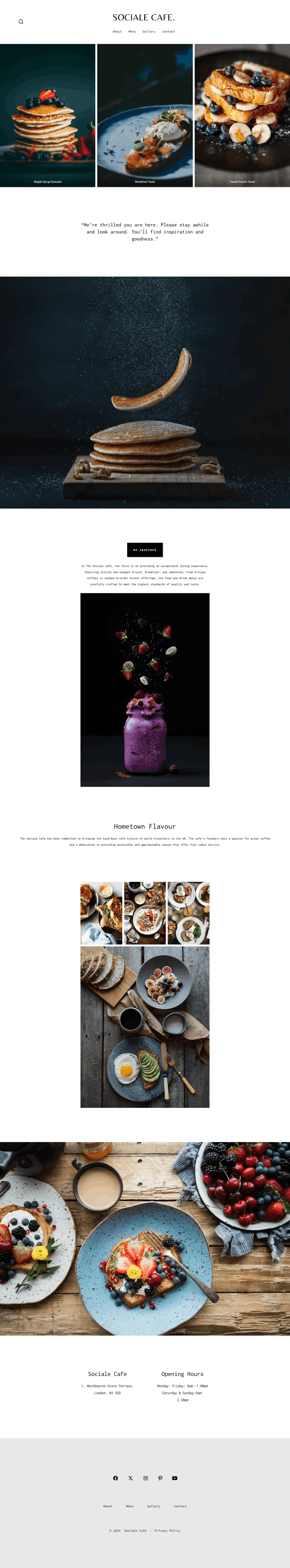 Social Cafe — WordPress Gutenberg website project