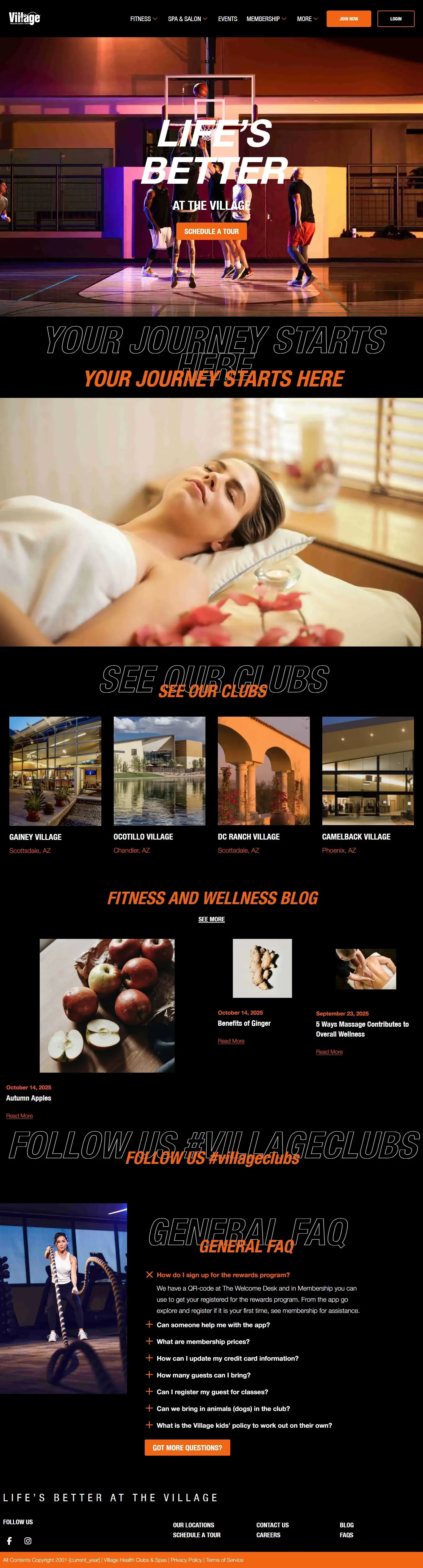 Village Clubs — WordPress Elementor website project