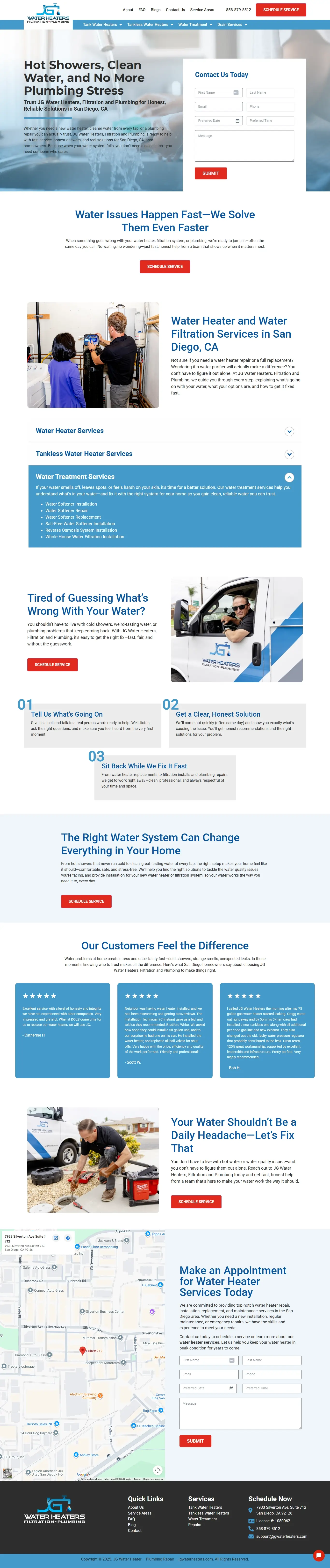 JG Water — WordPress Elementor website project