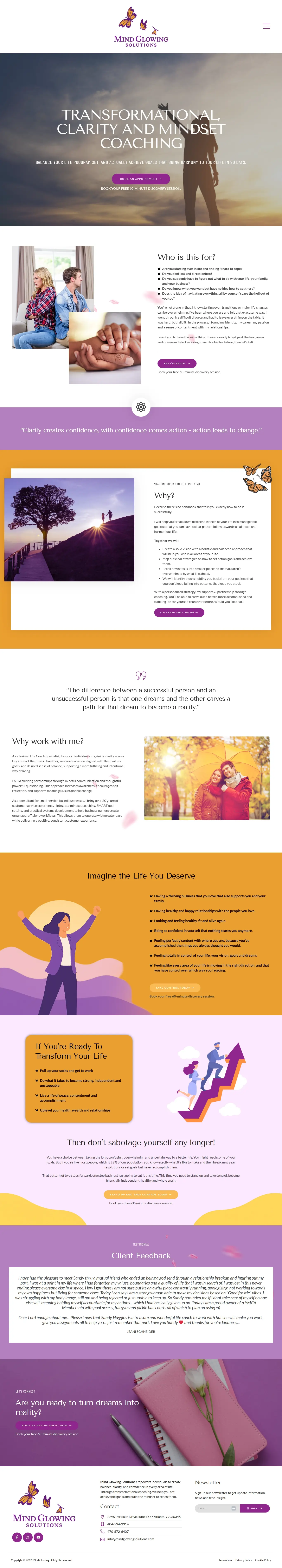 Mind Glowing Solutions — WordPress Elementor website project