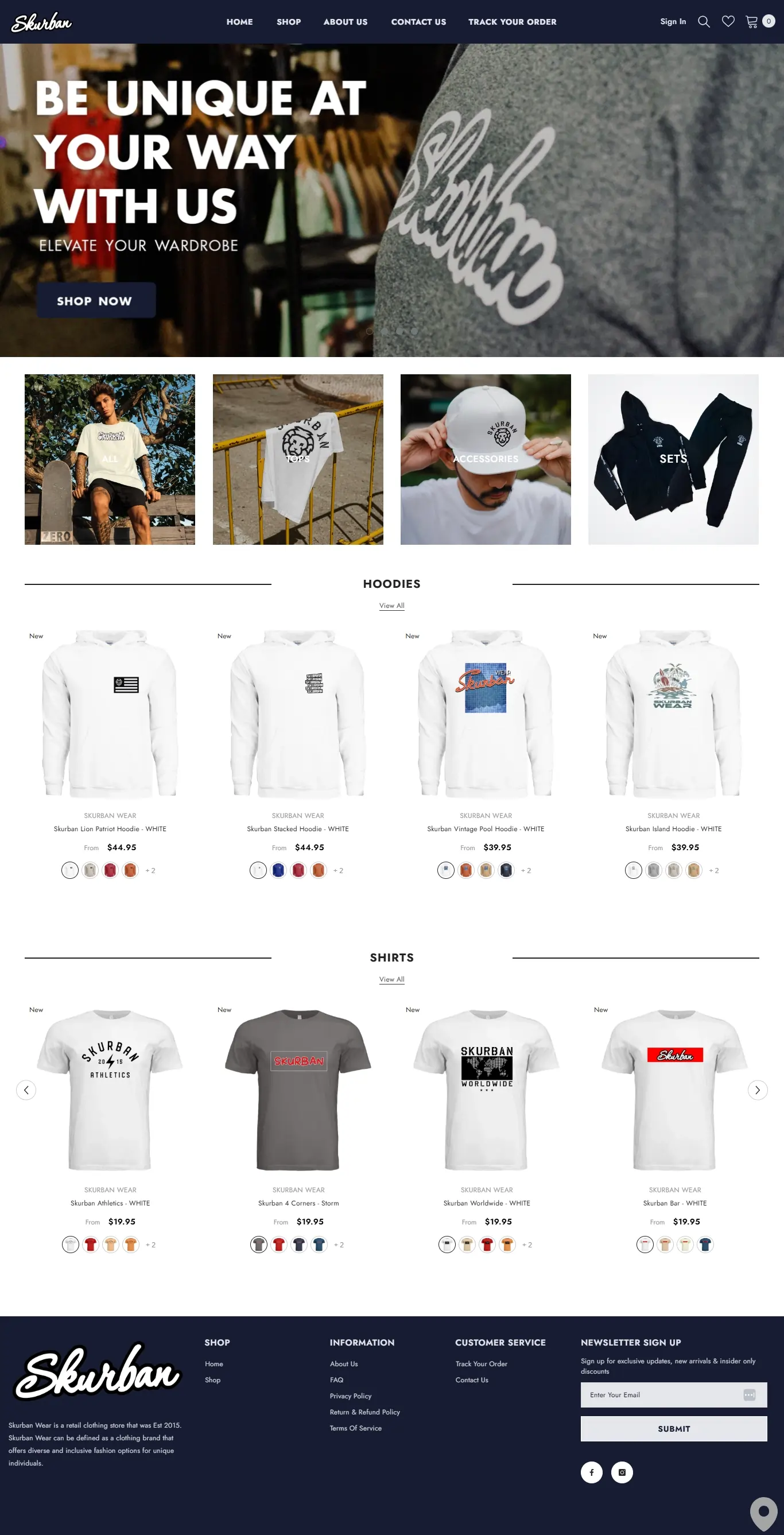 Skurban Wear — Shopify website project